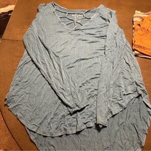 American Eagle Outfitters Blue Long Sleeve Top